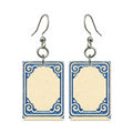 Pottery Wind White Dragon Mahjong Earrings | FWMJ109 — earring pair
