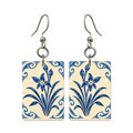 Pottery Wind Orchid Mahjong Earrings | FWMJ111 — earring pair