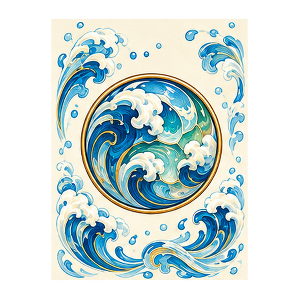 Tide Wind One Dot Mahjong Earrings | FWMJ112 — artwork detail