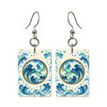 Tide Wind One Dot Mahjong Earrings | FWMJ112 — earring pair