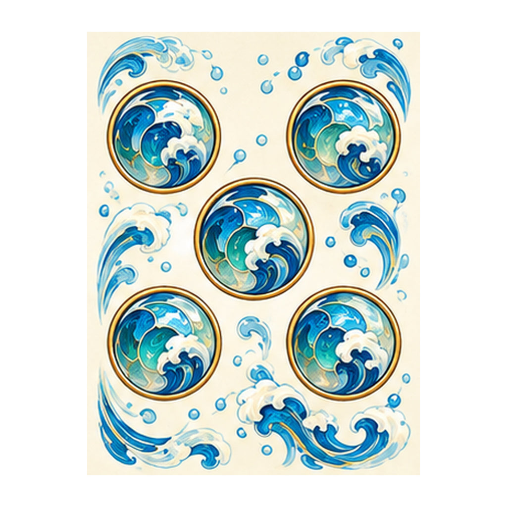 Tide Wind Five Dot Mahjong Earrings | FWMJ113 — artwork detail
