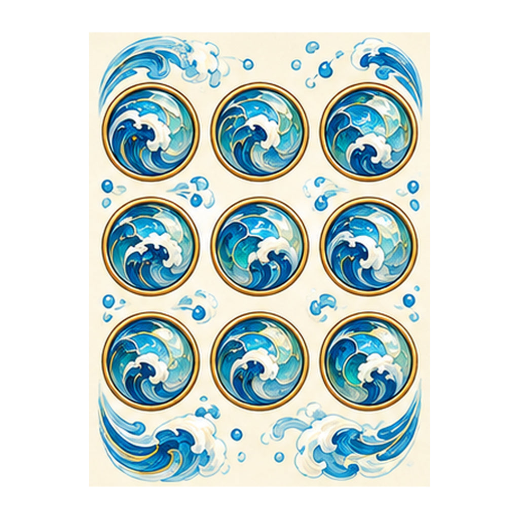 Tide Wind Nine Dot Mahjong Earrings | FWMJ114 — artwork detail