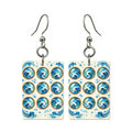 Tide Wind Nine Dot Mahjong Earrings | FWMJ114 — earring pair