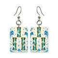 Tide Wind Three Bamboo Mahjong Earrings | FWMJ116 — earring pair