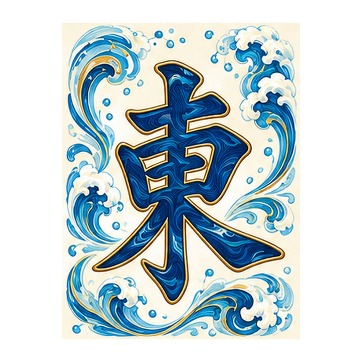 Tide Wind East Wind Mahjong Earrings | FWMJ118 — artwork detail