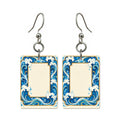 Tide Wind White Dragon Mahjong Earrings | FWMJ121 — earring pair
