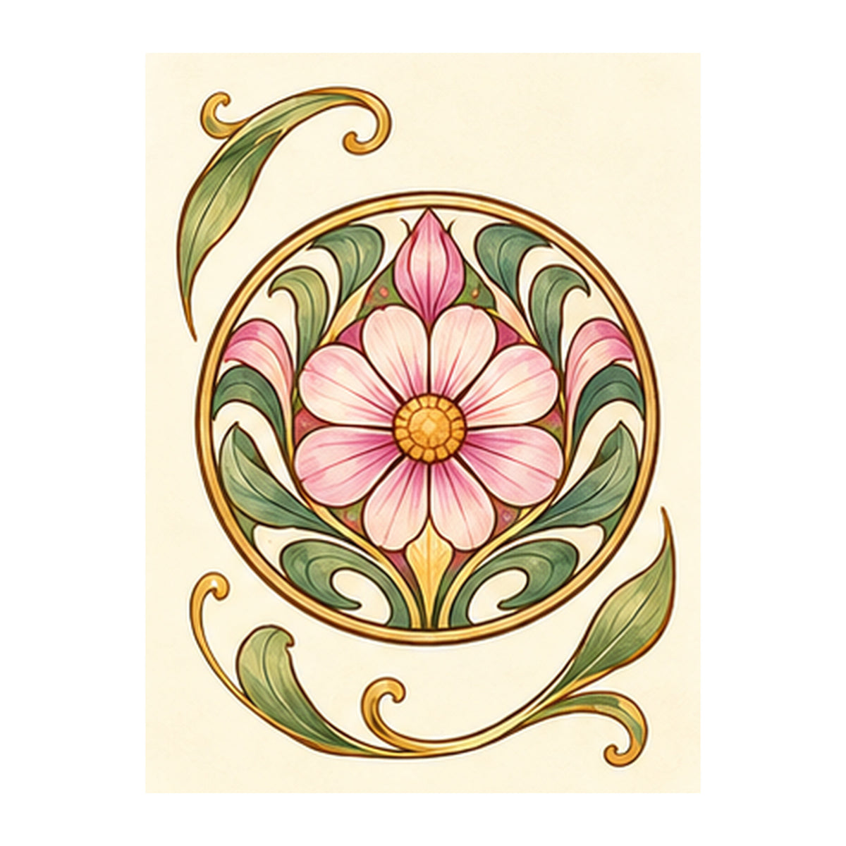 Nouveau Orchid One Dot Mahjong Earrings | FWMJ124 — artwork detail