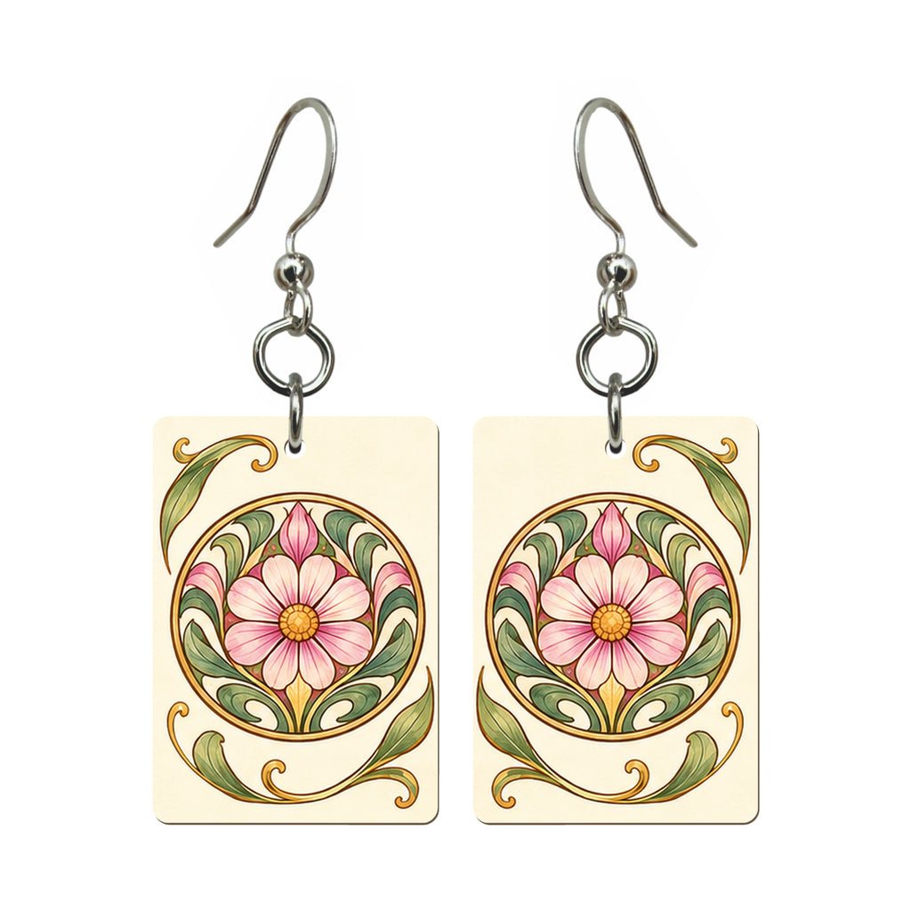 Nouveau Orchid One Dot Mahjong Earrings | FWMJ124 — earring pair