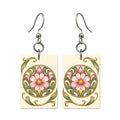Nouveau Orchid One Dot Mahjong Earrings | FWMJ124 — earring pair