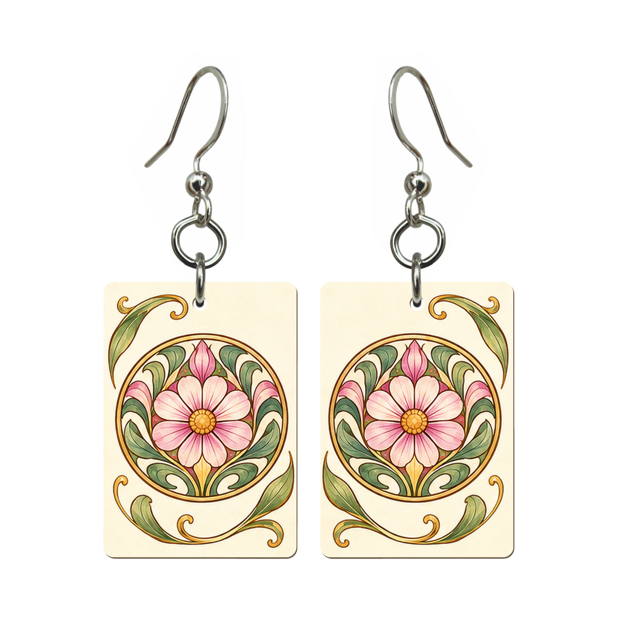 Nouveau Orchid One Dot Mahjong Earrings | FWMJ124 — earring pair