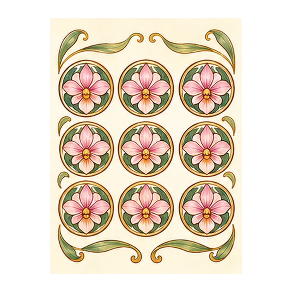 Nouveau Orchid Nine Dot Mahjong Earrings | FWMJ126 — artwork detail