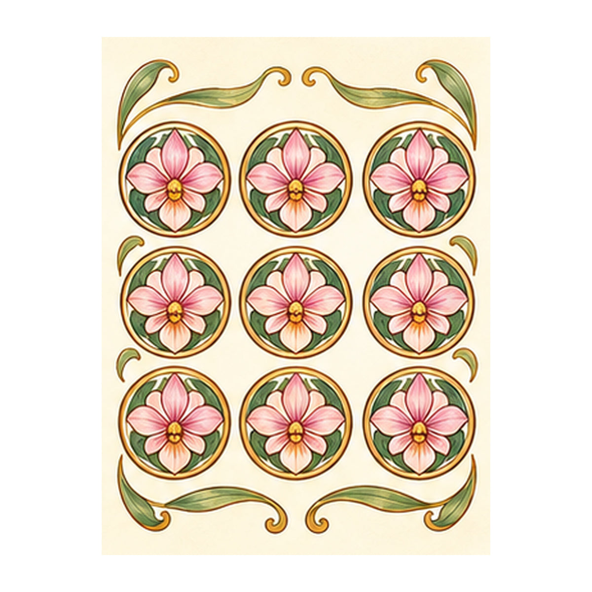 Nouveau Orchid Nine Dot Mahjong Earrings | FWMJ126 — artwork detail