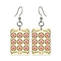 Nouveau Orchid Nine Dot Mahjong Earrings | FWMJ126 — earring pair