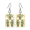 Nouveau Orchid Three Bamboo Mahjong Earrings | FWMJ128 — earring pair