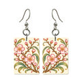 Nouveau Orchid Plum Blossom Mahjong Earrings | FWMJ134 — earring pair