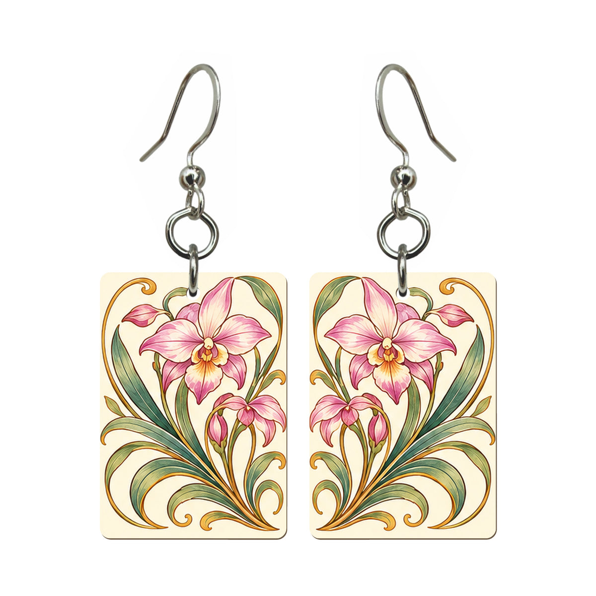 Nouveau Orchid Orchid Mahjong Earrings | FWMJ135 — earring pair