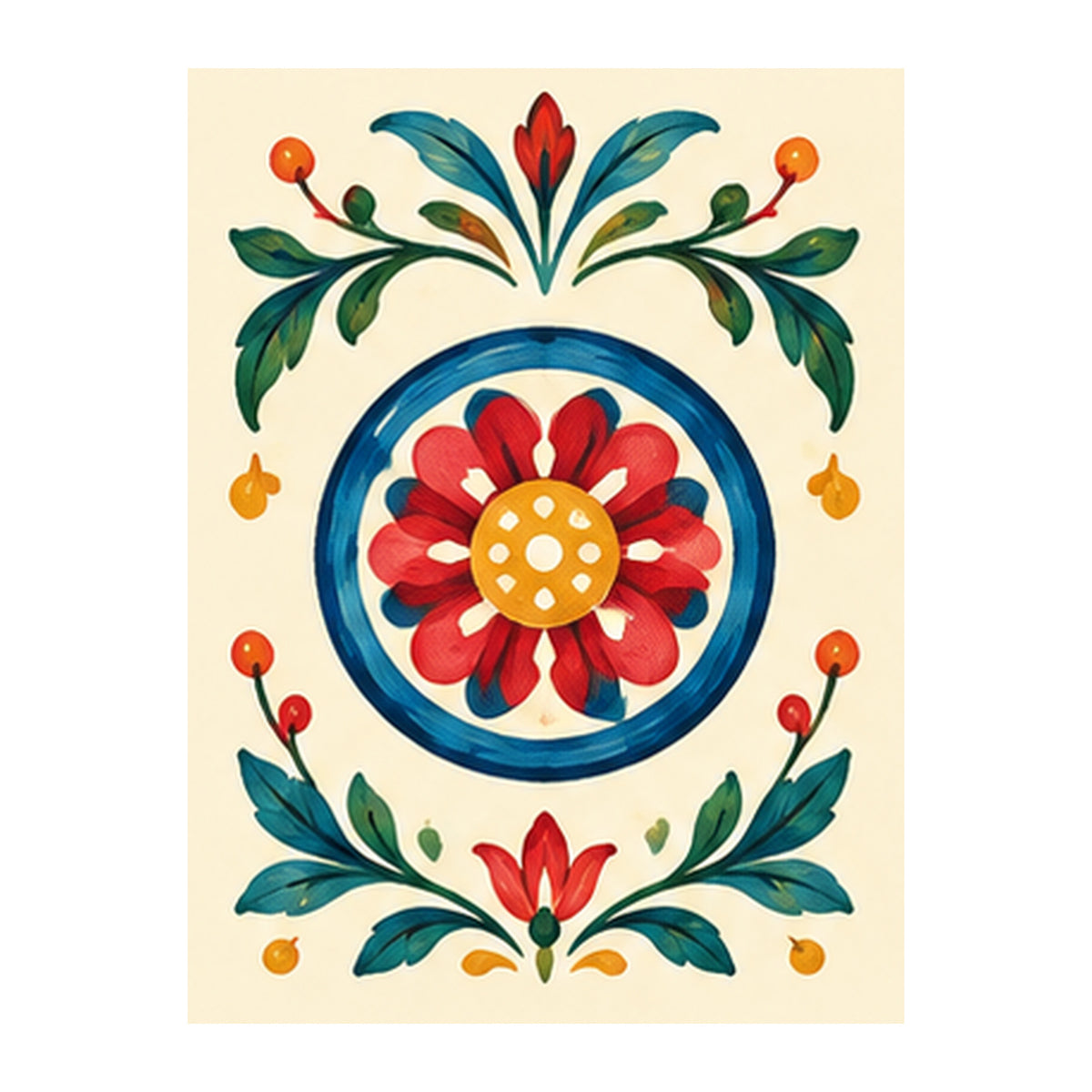 Folk Luck One Dot Mahjong Earrings | FWMJ136 — artwork detail