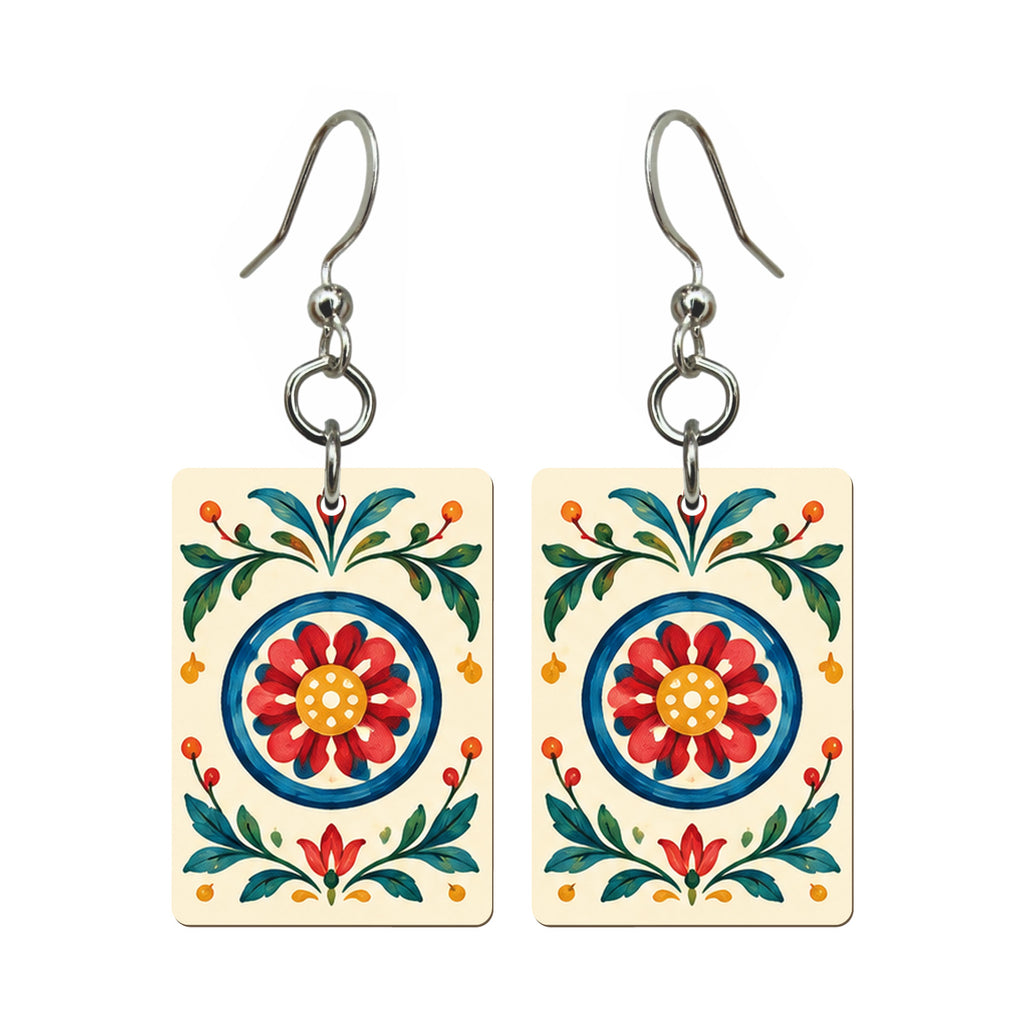 Folk Luck One Dot Mahjong Earrings | FWMJ136 — earring pair