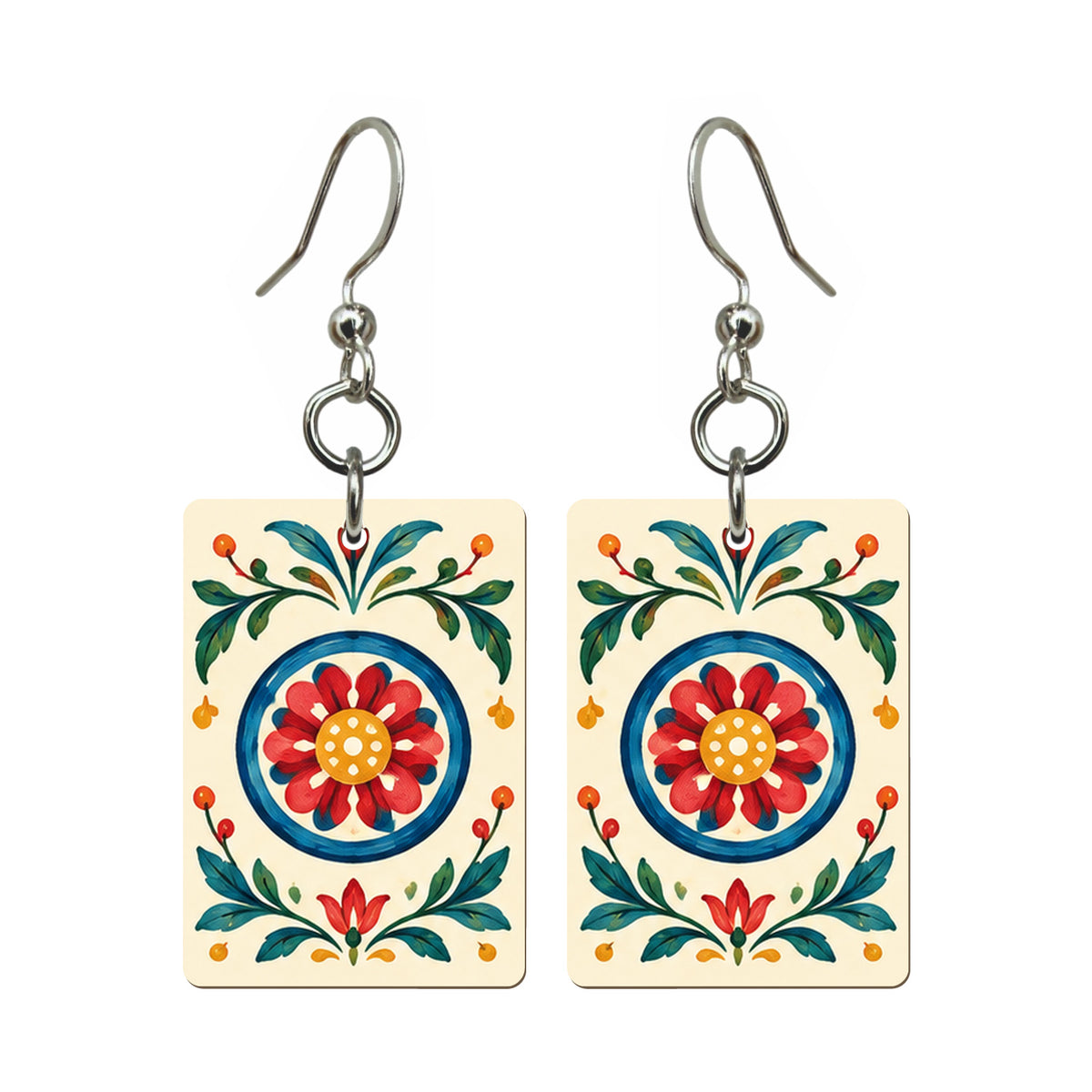 Folk Luck One Dot Mahjong Earrings | FWMJ136 — earring pair