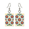 Folk Luck Five Dot Mahjong Earrings | FWMJ137 — earring pair