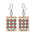 Folk Luck Nine Dot Mahjong Earrings | FWMJ138 — earring pair