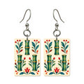 Folk Luck Three Bamboo Mahjong Earrings | FWMJ140 — earring pair