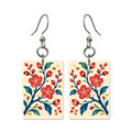Folk Luck Plum Blossom Mahjong Earrings | FWMJ146 — earring pair