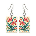 Folk Luck Orchid Mahjong Earrings | FWMJ147 — earring pair