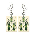 Ink Bamboo Three Bamboo Mahjong Earrings | FWMJ152 — earring pair