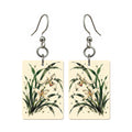 Ink Bamboo Orchid Mahjong Earrings | FWMJ159 — earring pair