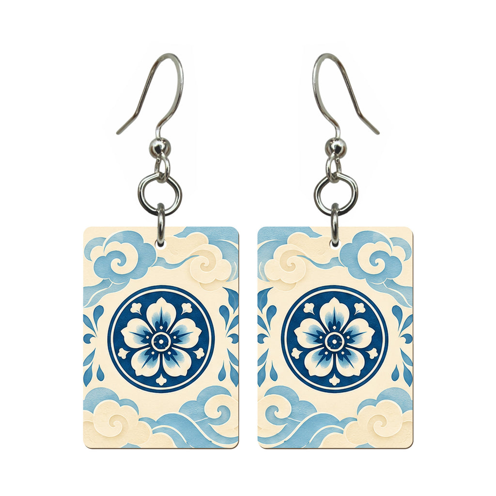 Paper Wind One Dot Mahjong Earrings | FWMJ160 — earring pair