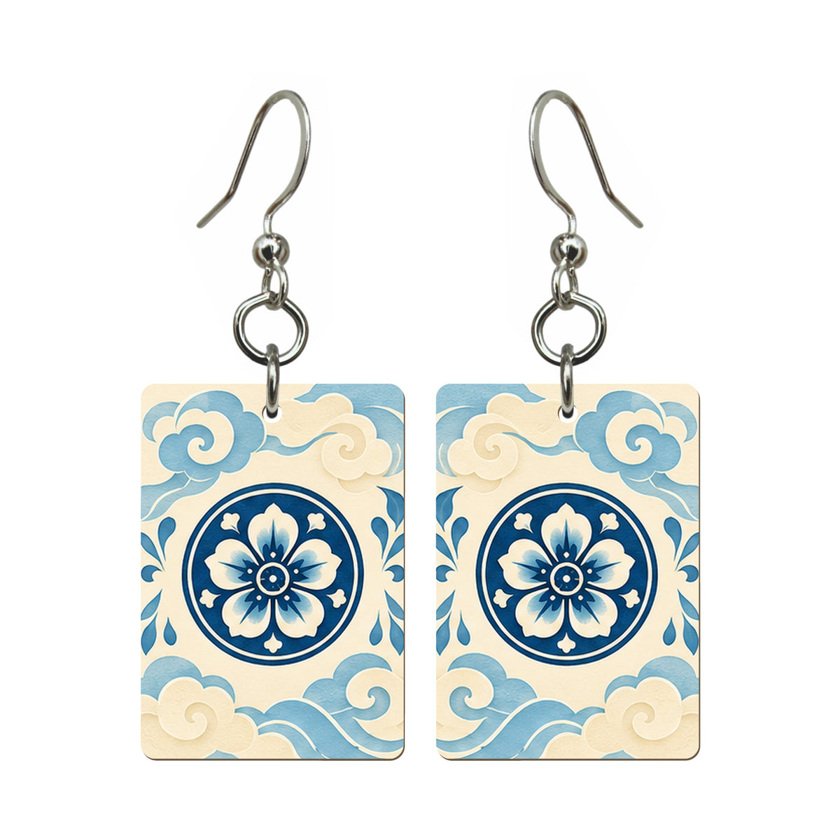 Paper Wind One Dot Mahjong Earrings | FWMJ160 — earring pair