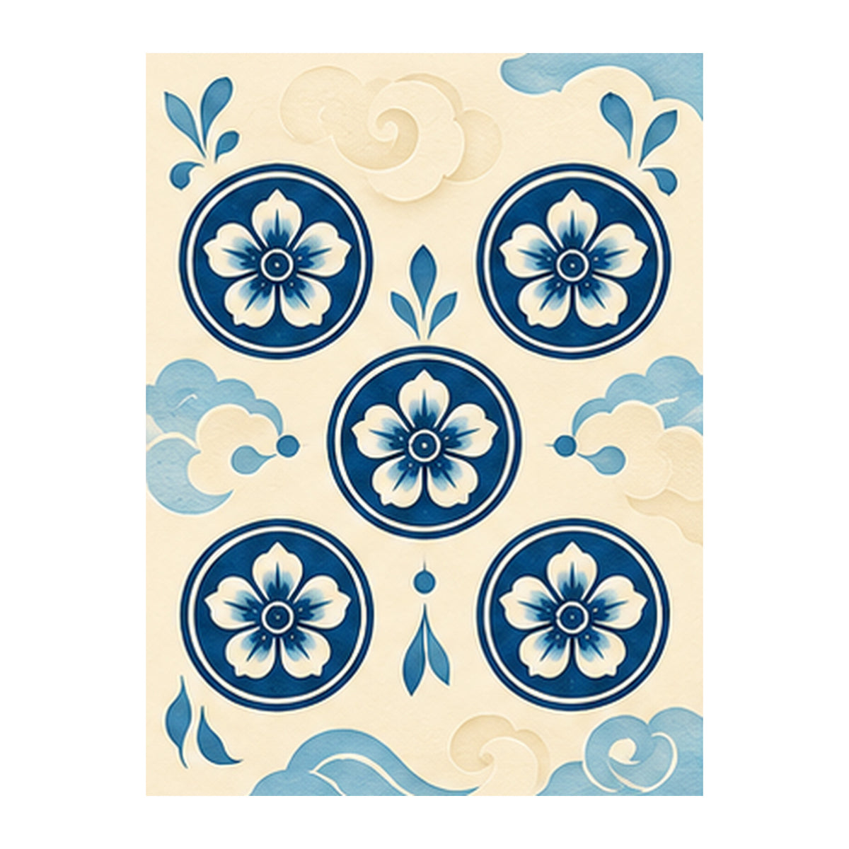 Paper Wind Five Dot Mahjong Earrings | FWMJ161 — artwork detail