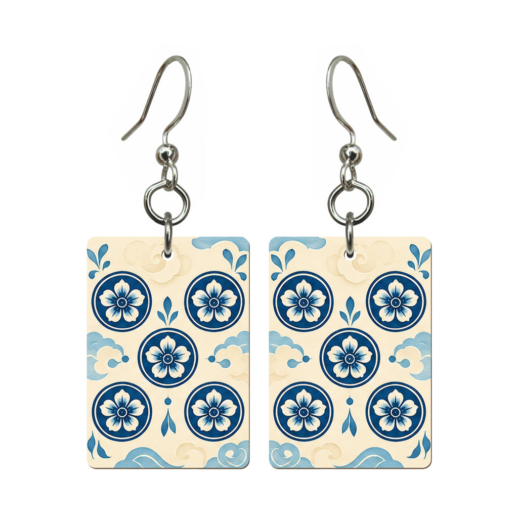 Paper Wind Five Dot Mahjong Earrings | FWMJ161 — earring pair