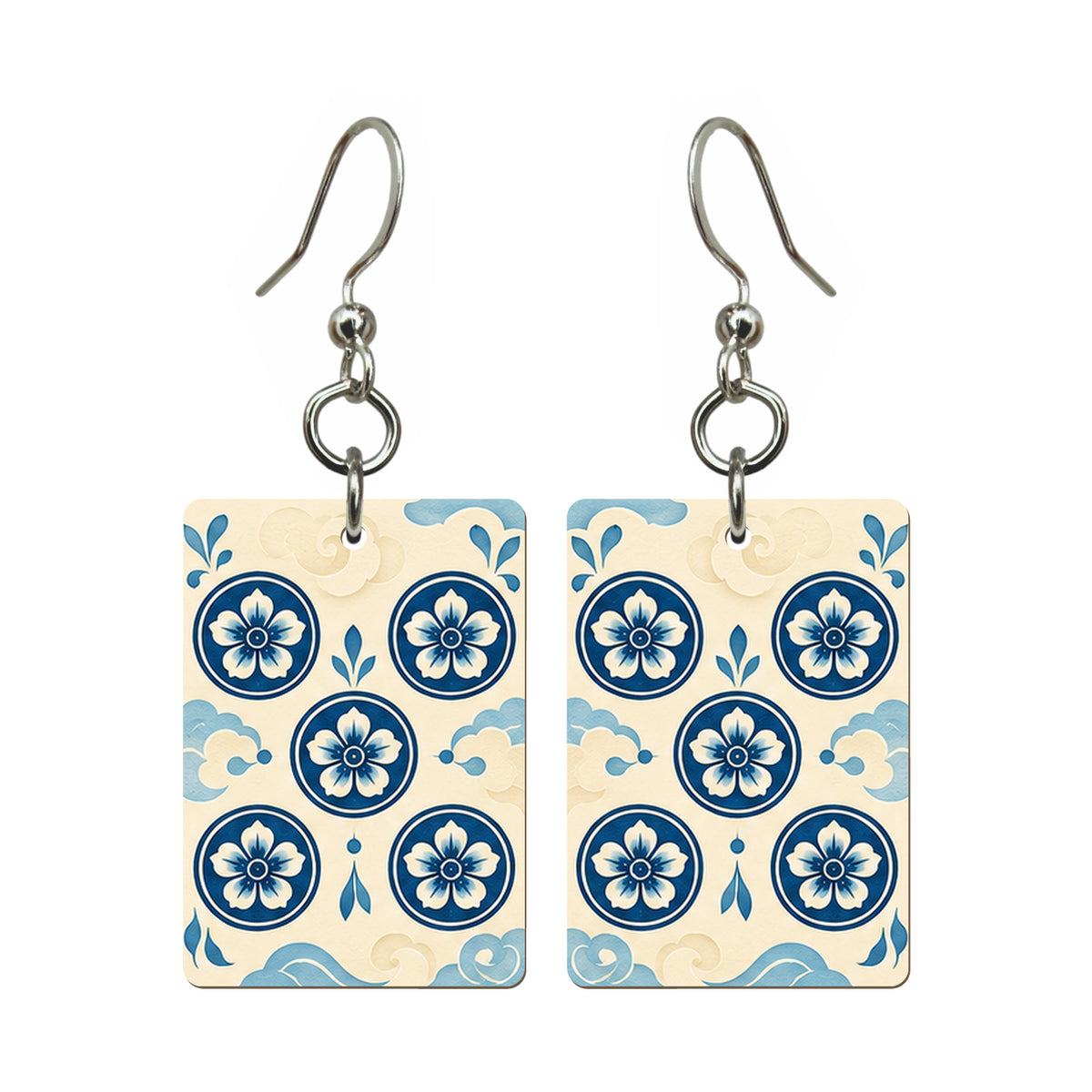 Paper Wind Five Dot Mahjong Earrings | FWMJ161 — earring pair