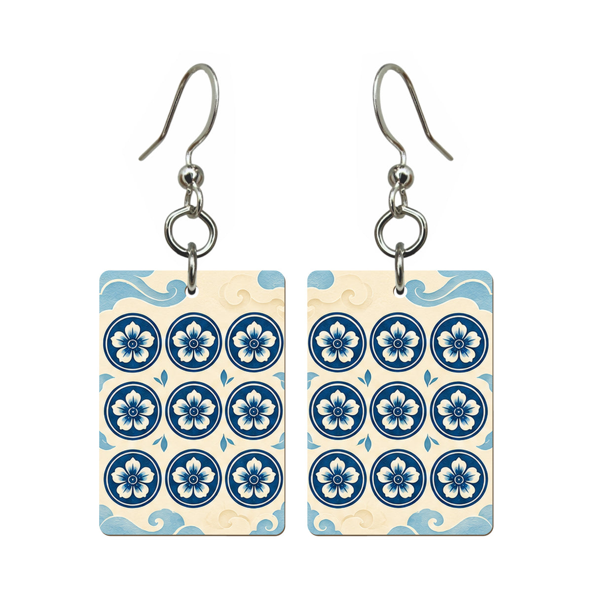 Paper Wind Nine Dot Mahjong Earrings | FWMJ162 — earring pair