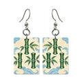 Paper Wind Three Bamboo Mahjong Earrings | FWMJ164 — earring pair