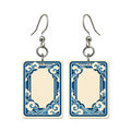Paper Wind White Dragon Mahjong Earrings | FWMJ169 — earring pair