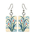 Paper Wind Orchid Mahjong Earrings | FWMJ171 — earring pair