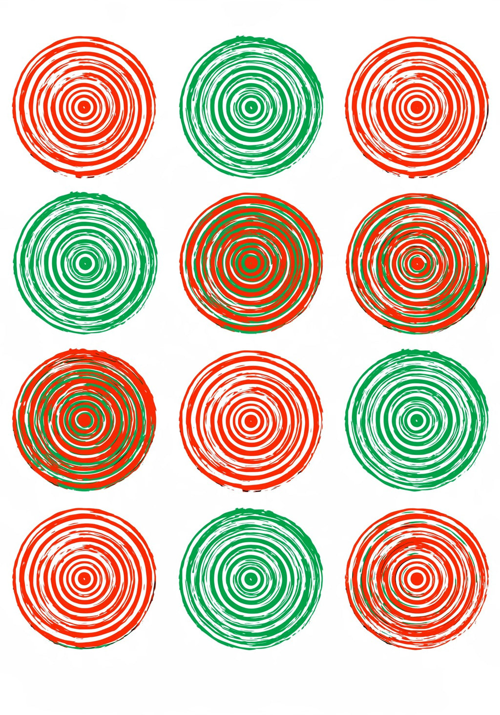 Red and Green Dots Mahjong Earrings | FWMJ17