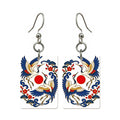 Crane Ballet Mahjong earrings, pair mockup