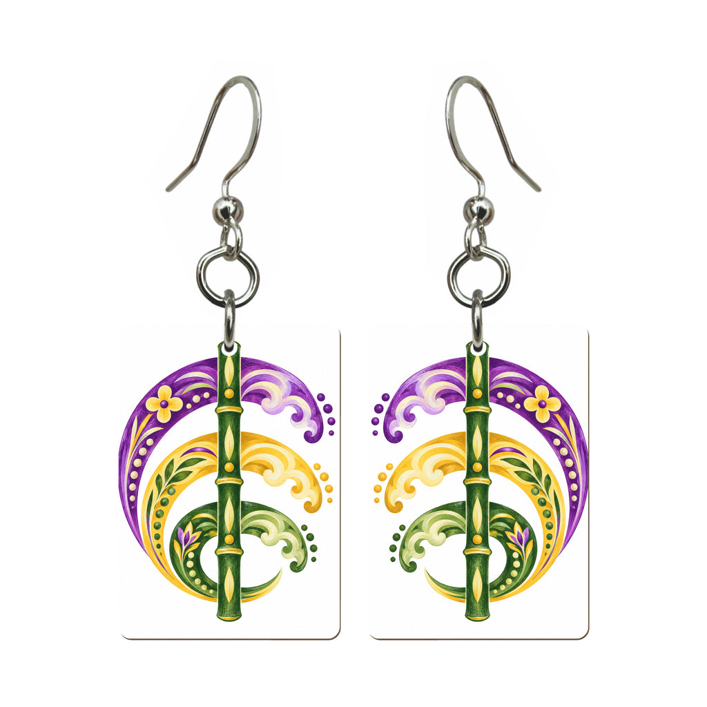 Jade Tides Mahjong earrings, pair mockup