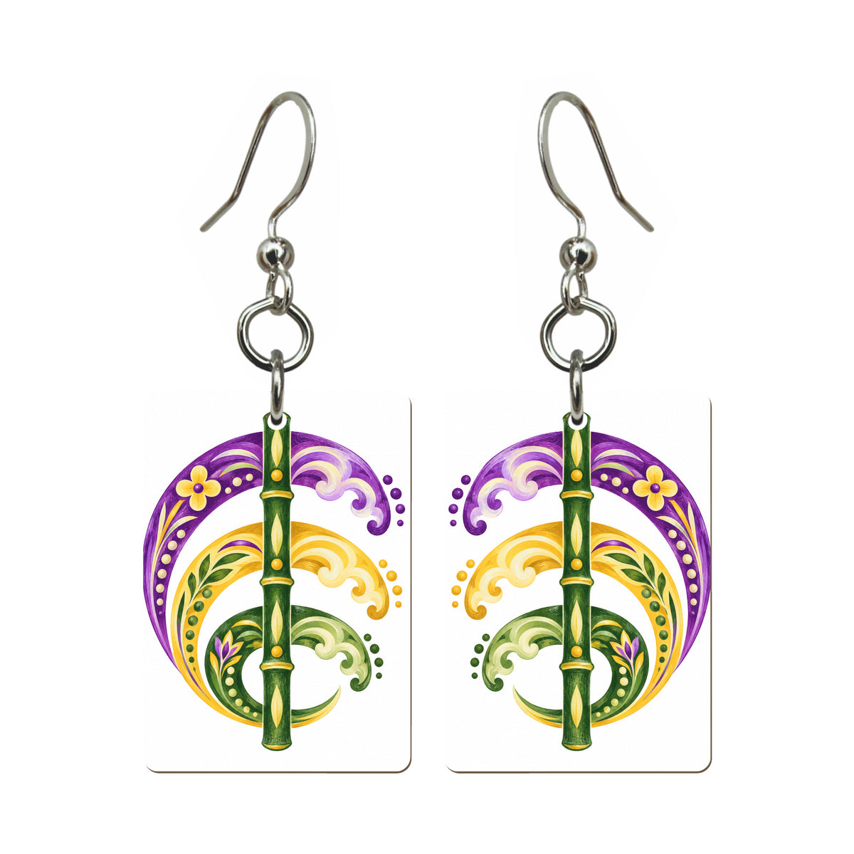 Jade Tides Mahjong earrings, pair mockup