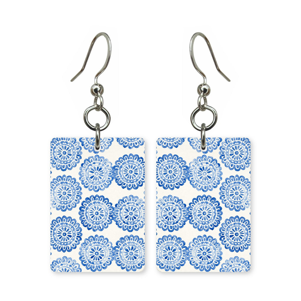 Porcelain Dot Field Mahjong Earrings | FWMJ18