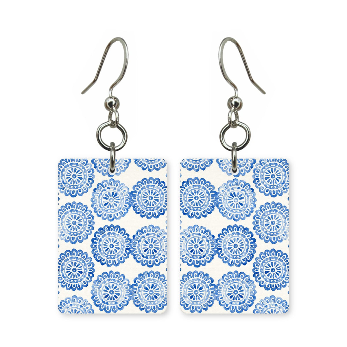 Porcelain Dot Field Mahjong Earrings | FWMJ18
