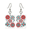 Tumbling Rosettes Mahjong earrings, pair mockup