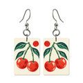 Cherry Pair Mahjong earrings, pair mockup