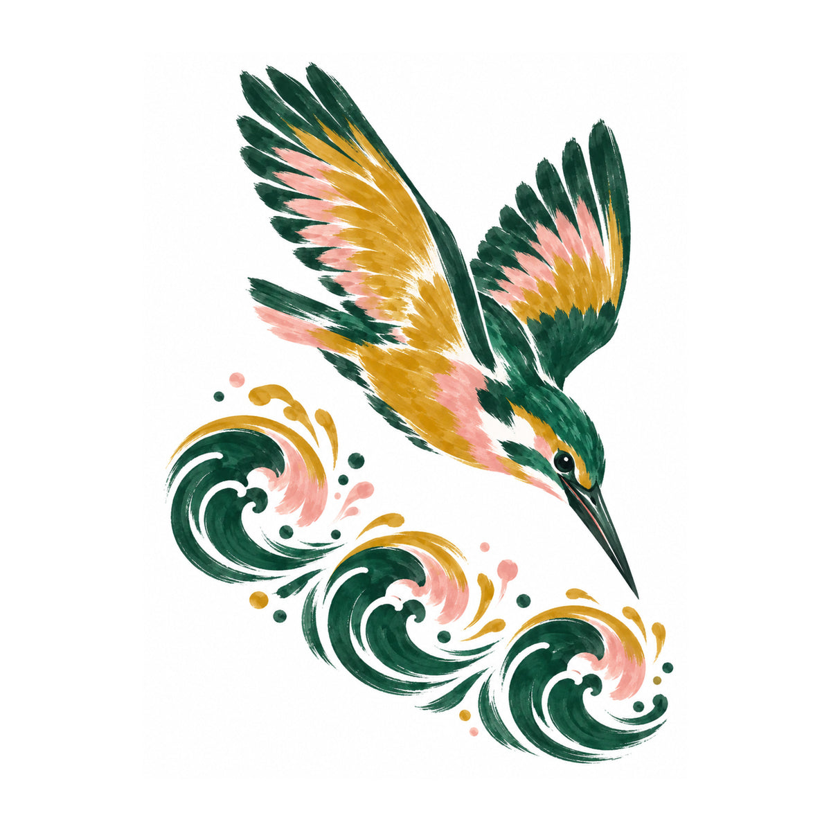 Kingfisher Dive Mahjong artwork