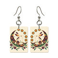 Moon Rabbit Mahjong earrings, pair mockup