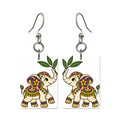 Elephant Bamboo Mahjong earrings, pair mockup